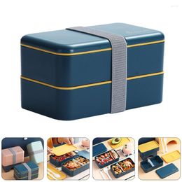 Dinnerware Sets Double Layer Bento Box Stackable Lunch Portable Lunchbox Creative Container Outdoor