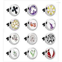 Pendant Necklaces Various Pattern Essential Oil Car Diffuser Locket Vent Clip 316L Stainless Steel Magnetic Free10pcs Pads Women Gifts