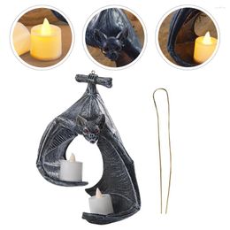 Candle Holders Wall Mounted Holder Bat Sconce Party Candlestick Hanging Decor Bracket 18X14X11.5CM Button (2 Batteries)