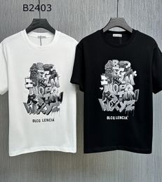 BLCG LENCIA 2023 Summer New 250g 100% Cotton Fabric T-shirt Men High Quality Print Colour Drop Sleeve Loose Tshirts Oversize Tops 22413