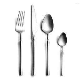 Dinnerware Sets Stainless Steel Flatware ButterKnife Dessert Fork Spoons Cutlery Set Kit For Home Kitchen Dining Room Western Gift Su