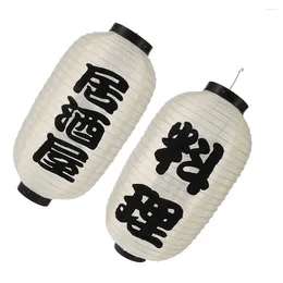 Table Lamps Chinese Lanterns Beige Silk Sushi Restaurant Traditional Japanese-style Hanging Decor