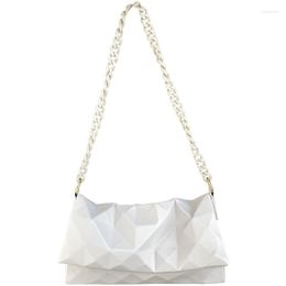 Evening Bags French Geometric Underarm Bag Women's Summer 2023 Fashion Versatile Ling Lattice Chain Texture One Shoulder Messenger