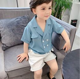 Clothing Sets Kids Summer Cool Shirt White Shorts 2Pcs Set School Birthday Gift Dance Suit Flower Boys Formal Dress