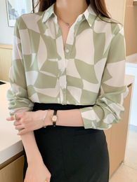 Women's Blouses Fashion Woman 2023 Autumn Shirts For Women Solid Print Womens Tops Luxury Women's Elegant Female Clothing
