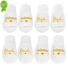 New 1Pair Bride to be Bridesmaid Disposable Soft Slippers Bridal Shower Bachelorette Hen Party Decoration Supplies Wedding Gift