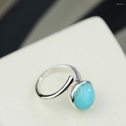 Cluster Rings BOCAI Real S925 Silver Jewellery INlaid With Tianhe Stone Ring Simple Personality Temperament Fashionable Birthday Gift