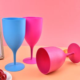 Wine Glasses 6pcsset Disposable Frosted Plastic Wine Glasses Cocktail Champagne Goblet PP Material For Bar Party Bar Home Goblet 230620