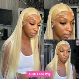 Lace Frontal Wig 13x4 Straight HD Transparent Lace Frontal Wig Honey Blonde Lace Front Human Hair Wigs