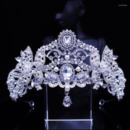Hair Clips Baroque Wedding Style Bridal Headwear Handmade Pearl Vintage With Forehead Beautiful Fashion Dress Crown D