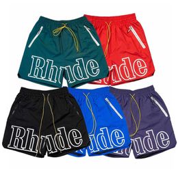 designer shorts rhude summer fashion beach pants men high quality street wear red blue black purple mens short US Siize S-XL Tidal flow design336s