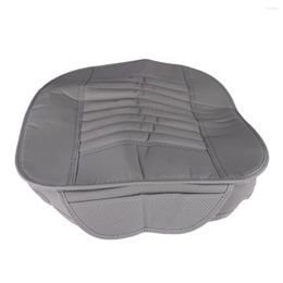 Car Seat Covers PU Universal Front Cushion Mat Cover Soft Breathable Bamboo Charcoal Full Surround Grey