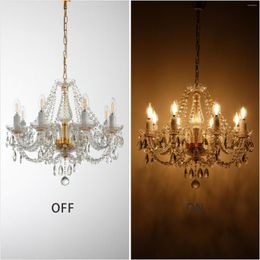 Chandeliers Vintage Crystal LED Chandelier Luxury Candle Ceiling Living Room Bedroom Decoration Pendant Lamp Home Indoor Lighting