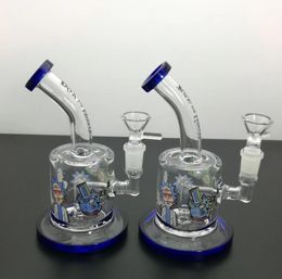 Smoke Pipes Hookah Bong Glass Rig Oil Water Bongs Classic style cartoon printed glass hookah bottle