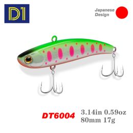 Baits Lures D1 VIB Fishing 80mm 17g Long Casting Rattlin Hard Bait Sinking Artificial Vibration For Bass Pike Tackle 230620