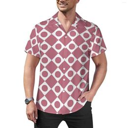 Men's Casual Shirts Retro Mod Beach Shirt Vintage 60s Print Summer Men Fashion Blouses Short Sleeves Custom Clothing Plus Size 3XL 4XL