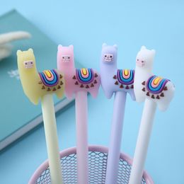 Ballpoint Pens 10 Pcs Kawaii Colourful Llama Camel Gel Pen Writing Signing Pen School Office Supply 0.5mm Blue Ink 230621