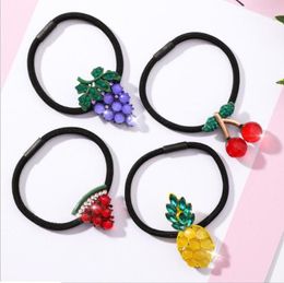 Hair Clips & Barrettes Korean Small Fresh Summer Fruit Watermelon Cherry Crystal Ring Sweet Wild Head Accessories Women