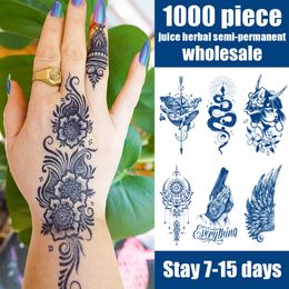 Temporary Tattoos 1000 Pieces 720 Styles Designs Wholesale Juice Herbal SemiPermanent Stays 715 Day Tattoo Sticker Large Tatoo 230621