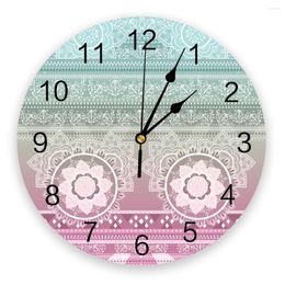 Wall Clocks Mandala 3d Clock Modern Design Farmhouse Decor Kitchen Vintage PVC Round Living Room Decoration