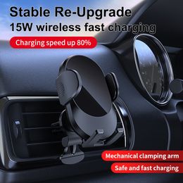 Ossky W7 15W Car Phone Holder Wireless Charger Car Mount Air Vent Mount Infrared Induction QI Fast Charger For iPhone Xiaomi