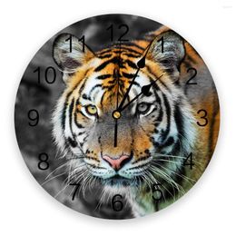 Wall Clocks Tiger Wild Animal Modern Clock For Home Office Decoration Living Room Bathroom Decor Needle Hanging Watch