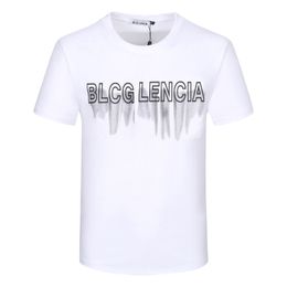 BLCG LENCIA 2023 Summer New 100% Cotton Fabric T-shirt Men High Quality Print Color Mens Designer T shirt Paris fashion Tshirts Tops 22453