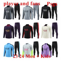 2023 Paris tracksuit MBAPPE 23 24 new psgs training suit long sleeve Football kids and men soccer Jersey kit uniform chandal FAN PLAYER VERSION Sweatshirt Top quality