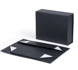 High-grade Black Foldable Hard Gift Box With Magnetic Closure Lid Favor Boxes Underwear Storage Box 17x14x5.5cm