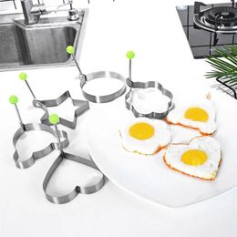 1pc Thickened Stainless Steel Egg Maker Model, Poached Egg Mold, Heart Shaped Egg Mold, Creative Omelette Ring