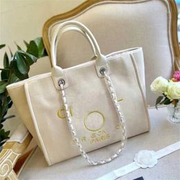 Women's Luxury Hand Embroidered Pearl Beach Bag Big Ladies Small Backpacks Canvas Chain Backpack Evening Handbags 1HM4 60% Factory Outlet Sale