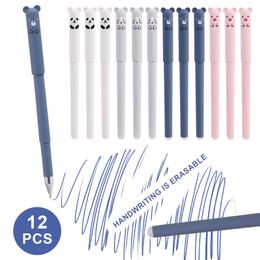 12pcs/set Erasable Gel Pen Handle Black Blue Ink Writing Ballpoint Rollerball Pens School Office Stationery Supplies 040012