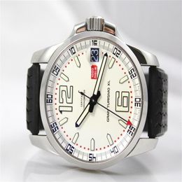 Brand New Sell Miglia XL White Dial Men Automatic machinery Watch Stainless Steel Mens Sports Wrist Watches Rubber Band354m253S