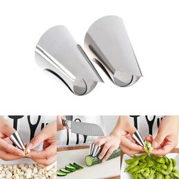 5pcs Finger Guard Cutting Protector Stainless Steel Peanut Sheller Vegetable Nuts Peeling Finger Guard Avoid Hurting When Chef Slicing Chopping