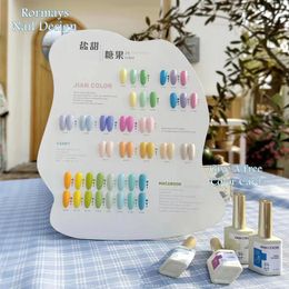 Rormays 24 Colour Gel Nail Polish Set 15ML Macaron Candy Colour Solid Colour Shiny Clearcoat Soaking Primer UV LED Lasting Nail Design Salon gel Factory Wholesale