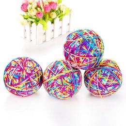 Pet Cat Rolling Ball Toys Colourful Wool Yarns Kittens Scratch Ball Toys for Exercising