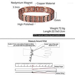 Link Bracelets Chain Pure Copper Magnetic Bracelet Male Viking Vintage Wrist Band For Men ArthritisLink Raym22