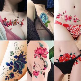 Temporary Tattoos 25pcLot Flower Arm Sexy Tattoo Stickers Tatouage Ephemere Femme Chest Leg Fake for Woman Tatoo Adesivos Set 230621