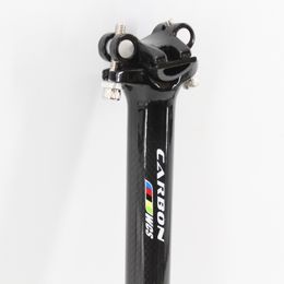 Bike Stems Mountain Road Alloy 3K Carbon Fibre Seatpost Bicycle 25.4 27.2 30.8 31.6 350 400mm MTB Parts Free Ship 230621