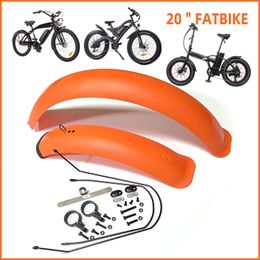 Bike Groupsets Fenders 24 26 20" x4.0 Fat Tyre Mud Guards Fender Set Mudguards For BMX Folding Snow E Bike Bicycle MTB Cycling Accessories 230621