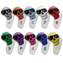 Other Golf Products Color Skull Iron Head Cover Club 10pcs Set 230620