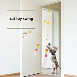 Simulation Caterpillar Mouse Cat Toy Hanging Door Type Retractable Cat Scratching Rope Cat Interactive Toy Funny Pet Supplies