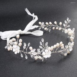 Headpieces SLBRIDAL Handmade Crystal Rhinestone Freshwater Pearls Flower Wedding Jewelry Headband Bridal Hair Accessories Women Headdress