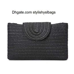 Shoulder Bags New straw woven PP grass handbag woven women's casual beach bag