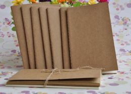wholesale Unlined Travel journals notebooks Kraft Brown Soft Cover Notebook Size 56 Pages 28 Sheets stationery office supplies ZZ
