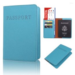 Card Holders Fashion Solid Colour Passport Holder Women Men Leather Cover Travel Wallet ID