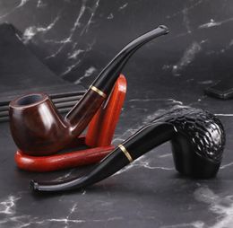 Smoking Pipes Hot spot classic curved ebony circled pipe with ebony 9MM filtered handmade pipe