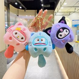 15cm Kawaii Rabbit Keychain Plush Melody Plushies Cinnamoroll Doll Keyring Women Bag Pendant Accessories Kids Toy Gift 2140