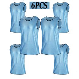 Other Sporting Goods 6 PCS For Children And Adults Soccer Exercise Numbered Pinnies Football Jerseys Team Training Bibs Sports Practise Vest 230621