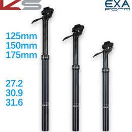 Bike Stems Kindshock Dropper Seatpost Manual Travel 175mm 125 150 Height Adjustable Exa Form SpeedUp 27.2 30.9 31.6 MTB Lever Control 230621